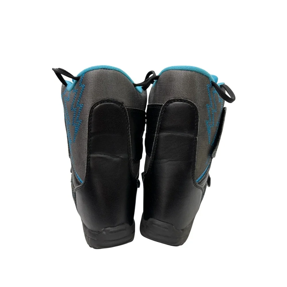 Burton Youth Grom Snowboard Boots Black Blue Gray Kids Size 4 US